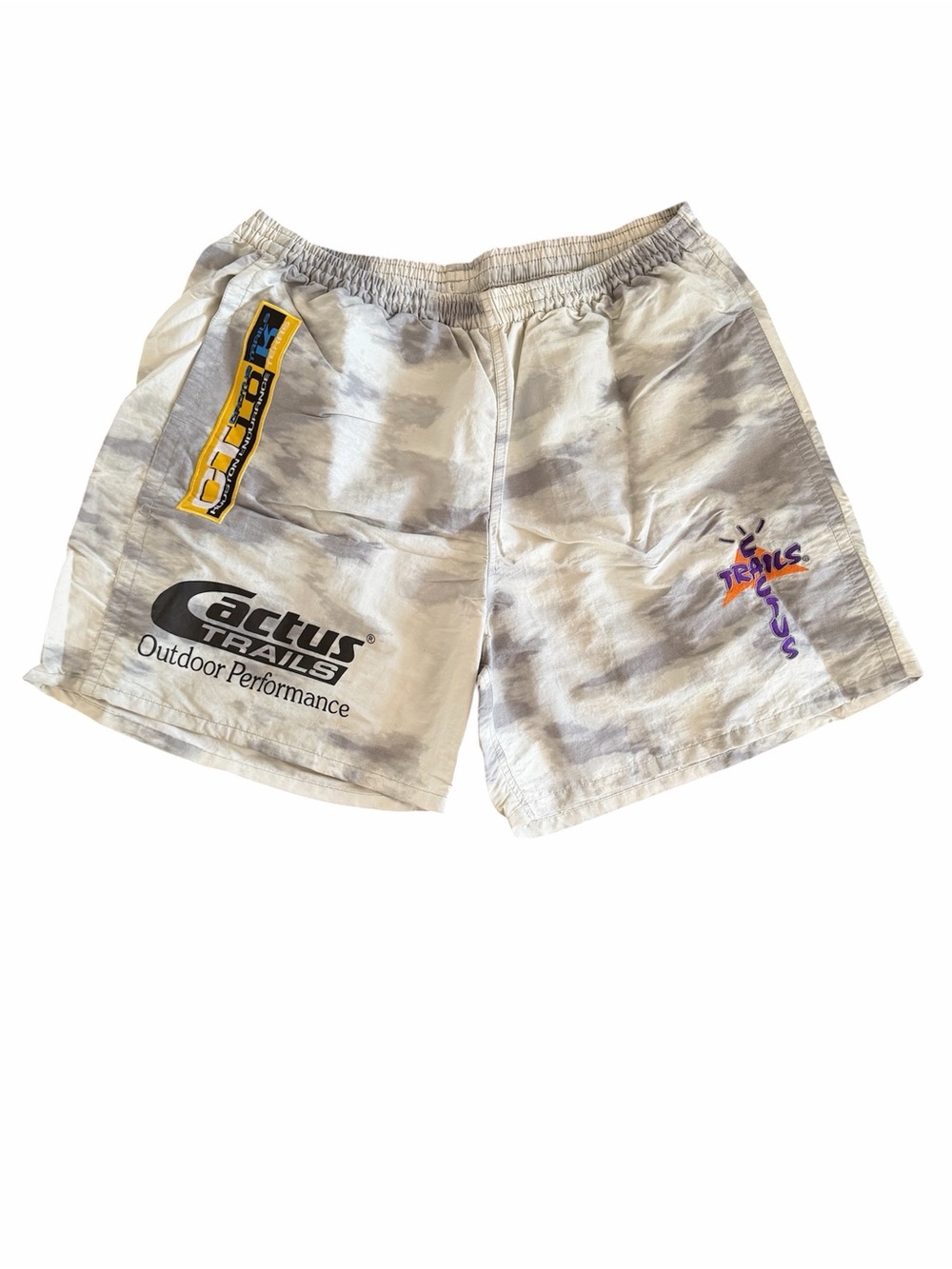 Cactus Trails Men's Athletic Shorts in Light Gray Tie-Dye